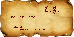 Bekker Zita névjegykártya