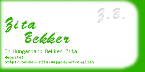 zita bekker business card